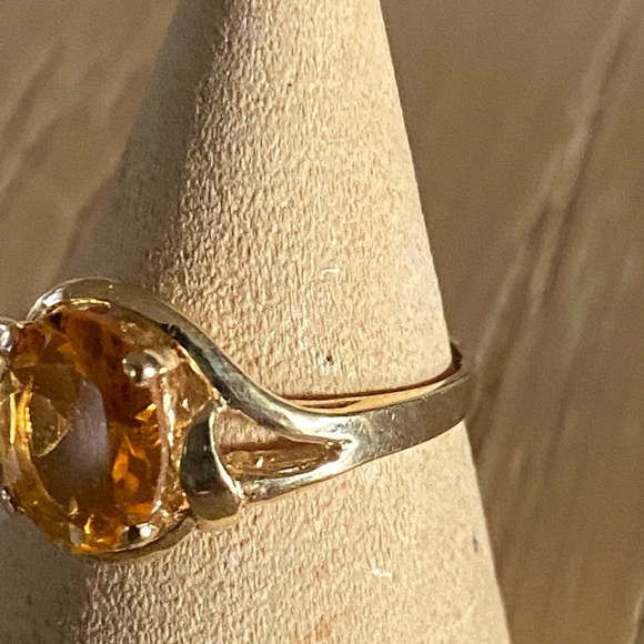 $999 Solid 14k Citrine RingSize 6.75 - Picture 4 of 8
